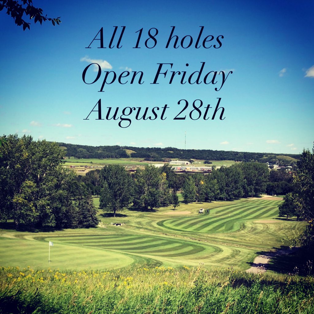 The answer to the most asked question of the summer... the front nine will re-open tomorrow August 28th bringing us back to 18 holes of golf!

18 hole green fees will be 20% OFF Friday - Sunday this weekend

Call 204-867-3151 to book your tee time at #DosaNational #WeAreBack
