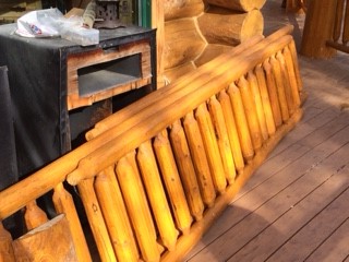 MH_WoodS's tweet image. A deck restoration project for one of our long time clients near Sherwood Park. Our crew replaced support posts under the deck that had rotted and then replaced the railing along the upper deck.  Stain used was Lifeline Ultra 2 in Autumn Gold. #logcabin #logbuilder #cabinlife