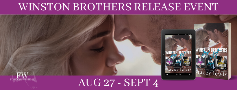 PAMrsB's tweet photo. #NewRelease 
Three smoking hot brothers all about to get a lot more than they planned.
Grab all three of the Winston Brothers’ books in one box set from @StaceyLewisAuth!
https://t.co/5wP2v8Vmju
#ForeverWritePR https://t.co/WUYlf41fWb