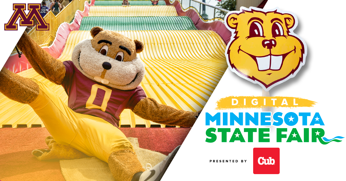 GopherSports's tweet image. The Great Minnesota Get-Together has gone digital, and so has #Gophers at the Fair! Follow along all next week for all the Fair fun, presented by our friends @cubfoods!

Find your favorite events ⏩ z.umn.edu/statefair2020