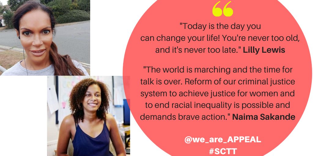 Join us tomorrow for another special #systemschangers twitter takeover #SCTT We're fortunate to have two amazing women, Lilly & Naima from @we_are_APPEAL in conversation all day. Discussing topics such as domestic violence, racism in prisons & why we need criminal justice reform.