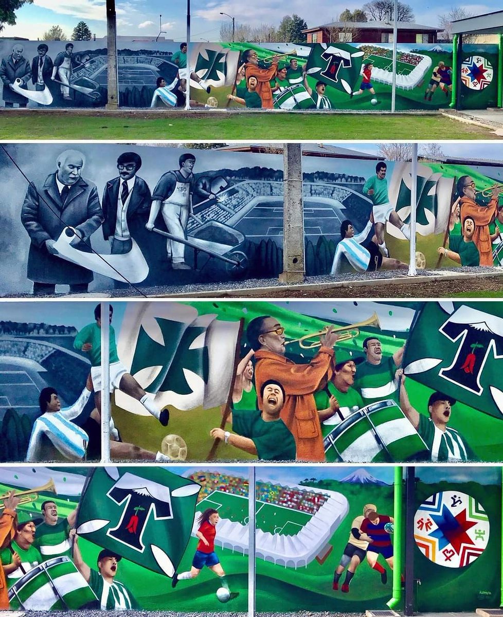 Gonzalo_V_B's tweet photo. Mural realizado para el nuevo Museo Estadio German Becker. Agradecidos de ser parte de este proyecto que pronto abrirá sus puertas 🙌
Faltó muro para dibujar tanta historia! Vamos por todo el estadio 😜jajaja ojalá! 😁
Obra de gabriel Gvz #alapinta https://t.co/cR5ACFjMNJ
