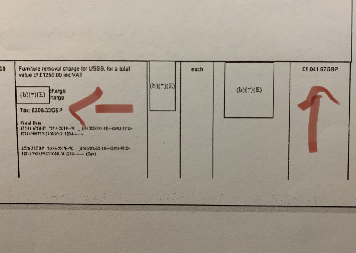 Here’s the receipt for the “furniture removal:” Trump’s company charged taxpayers more than 1,000 British pounds — plus tax—to move furniture.(And nobody would know about it, if we hadn’t sued the govt to get these records).