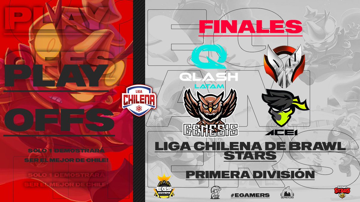 #LigaChilenaBS - 1ª División 🏆

¡Mañana empiezan los Play-offs!
🕐18:30 🇨🇱
🎙️@carrascoosaa
📺twitch.tv/carrascosacl

CF: <a href="/Genesis_LATAM/">GENESIS LATAM</a> 🆚 <a href="/ACE1gg/">ACE1</a> 
SF: <a href="/DarkWarriorsBS/">Dark Warriors BS</a> 🆚 Ganador CF
FL: <a href="/QLASH_Spain/">QLASH España 🐉</a> 🆚 Ganador SF

¿Quién se llevará  la gloria?