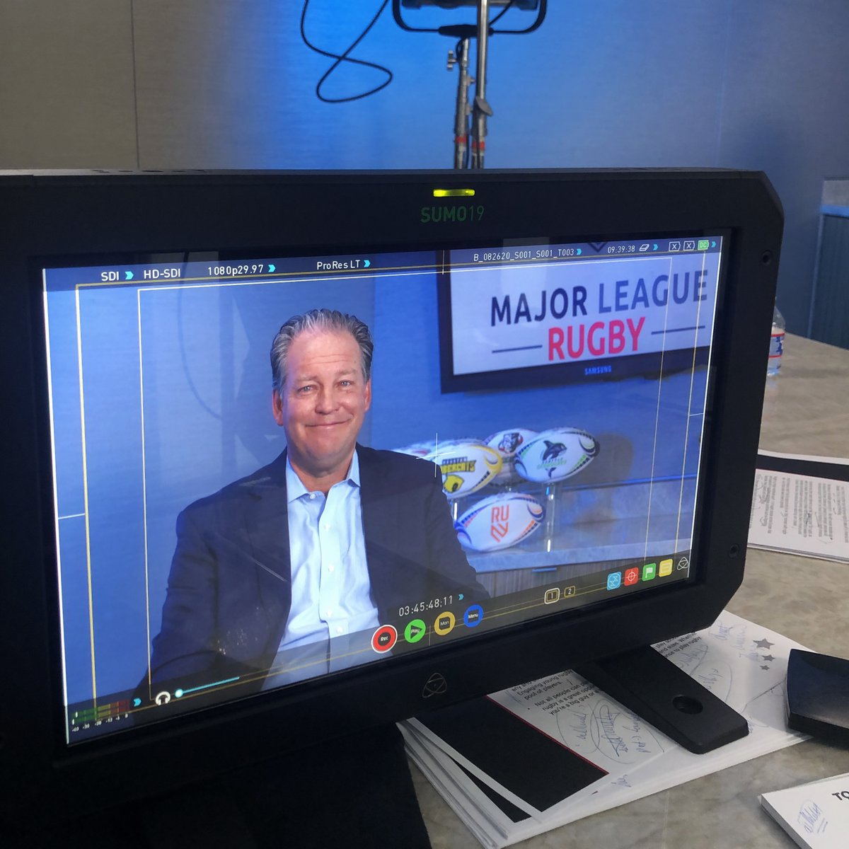 usmlr's tweet photo. Exciting projects in the works with Commissioner @GeorgeKillebrew and @TonyFayPR 🎥 Stay tuned!

#MLR2021 #ToPlayAnotherDay https://t.co/I2VnZuLp4g