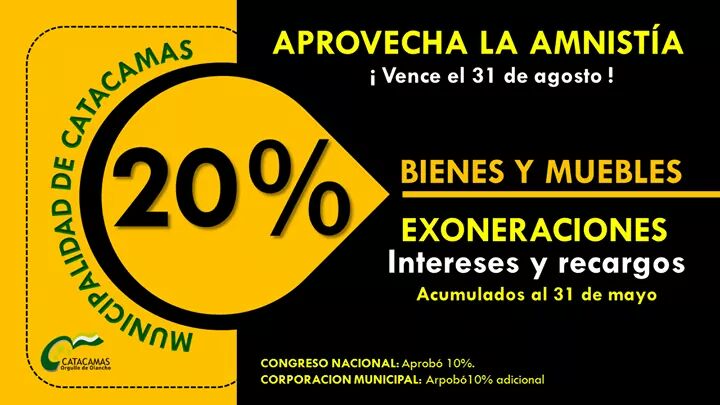 #Seguimoscumpliendo

📒 #CONTRIBUYENTE  |  Aprovecha la #AMNISTIA. El CNacional aprobó el 10% y nuestra Corporación un 10% más. 
  ¡ GRACIAS POR TU CONFIANZA !