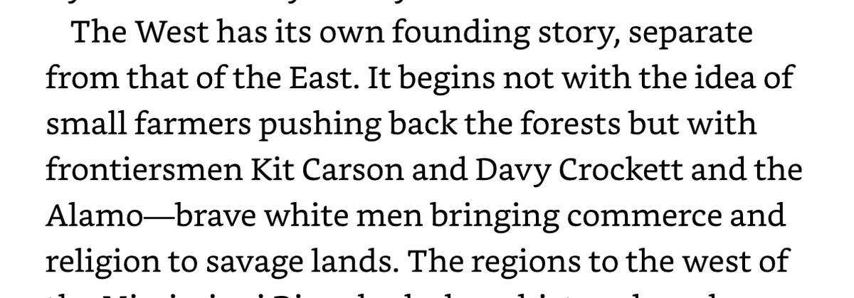 12/ After the Civil War, the Confederate ideology found a new foothold on the frontier.The frontier was based on the cowboy myth: A [white] man worked hard, was self-reliant, “tamed” the “savage” land, and didn’t need government help.
