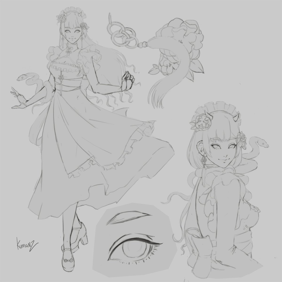 Character bio #wip for Jasmine and Apricot ?? #sketch #oc #characterdesign 