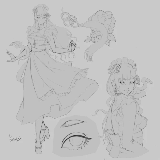 Character bio #wip for Jasmine and Apricot ?? #sketch #oc #characterdesign 