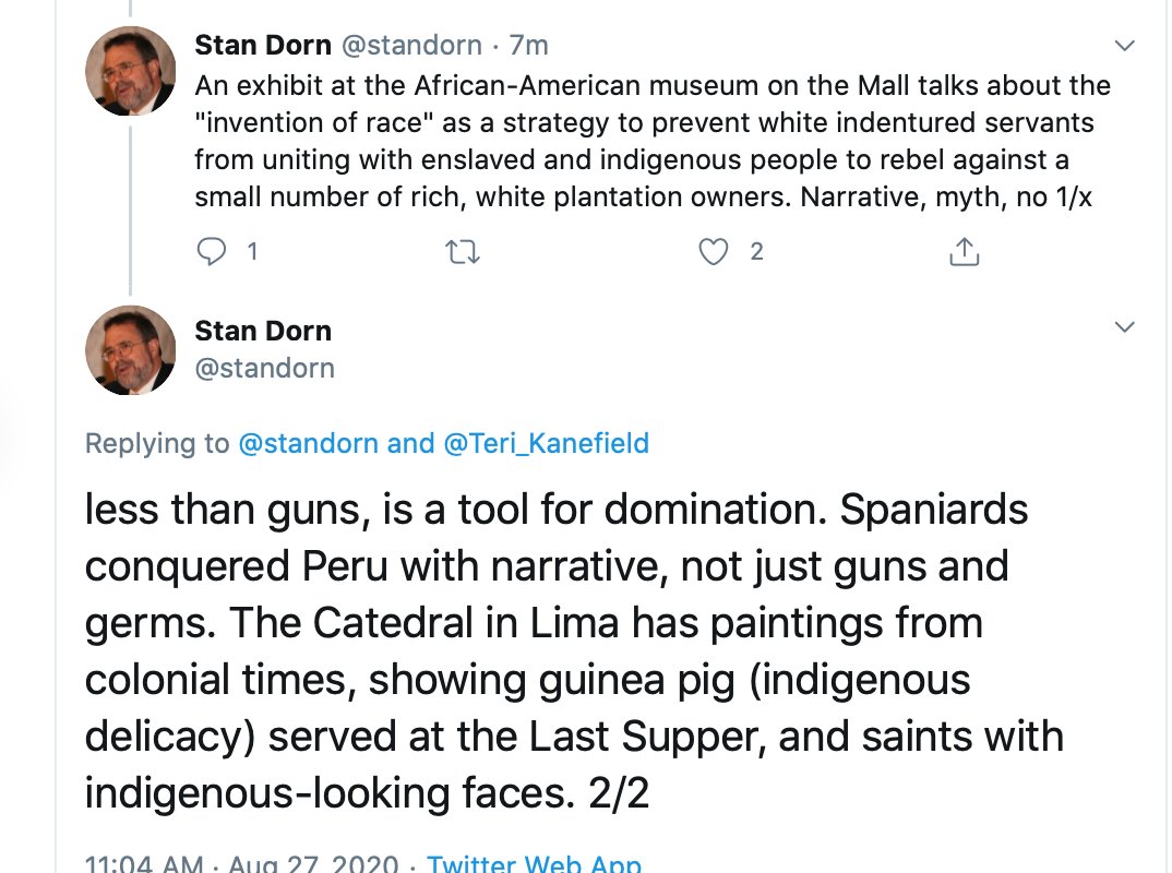 20/ Great insight and I'm sure  @HC_Richardson would agree: Myth and what she calls "narrative" is more powerful than guns. That's why the South won: They were outgunned, but their narrative triumphed.(I took a screenshot to include both  @standorn tweets)