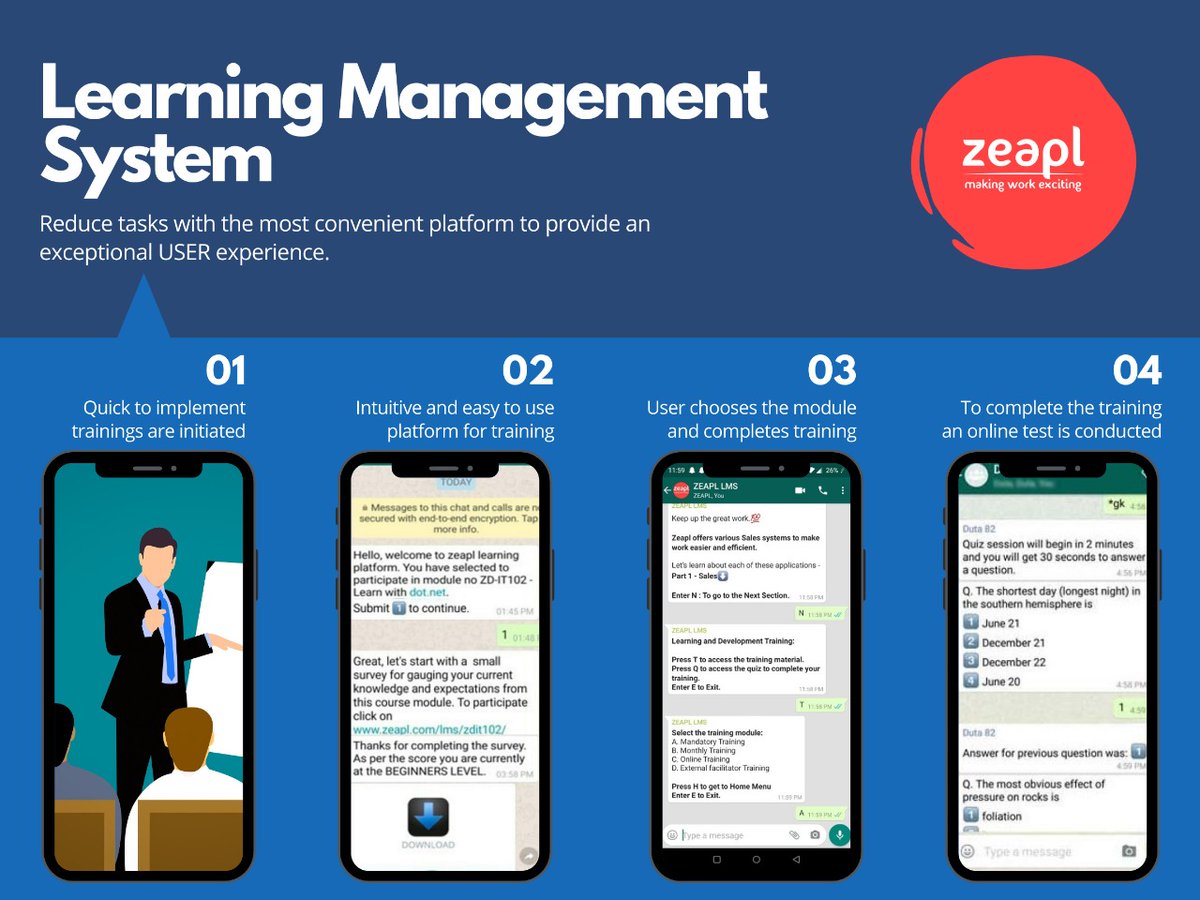 OfficialZeapl's tweet photo. Presenting zeapl LMS, an advanced Learning Management System for your Organization. zeapl LMS is a feature rich, super-easy, fully customizable cloud based LMS suited for Corporations, Training Companies and Education.. https://t.co/fJTIEqzq1V