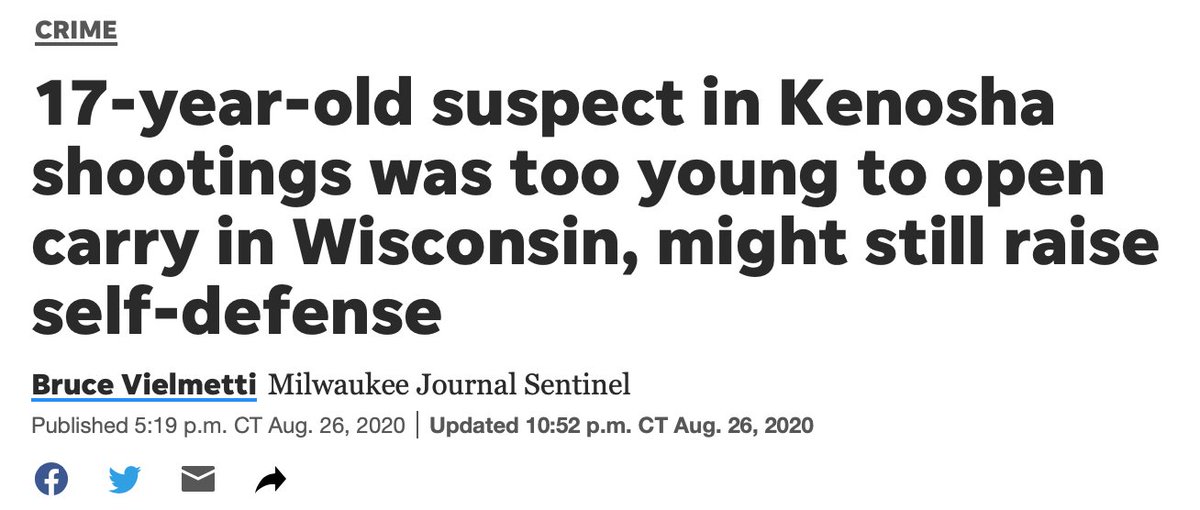 This excerpt should have given the  @journalsentinel pauseThey state as fact that Kyle Rittenhouse violated the lawBut then they cite a *lawyer who specializes in gun rights cases* who thinks an exception appliesThe author should have listened to him!