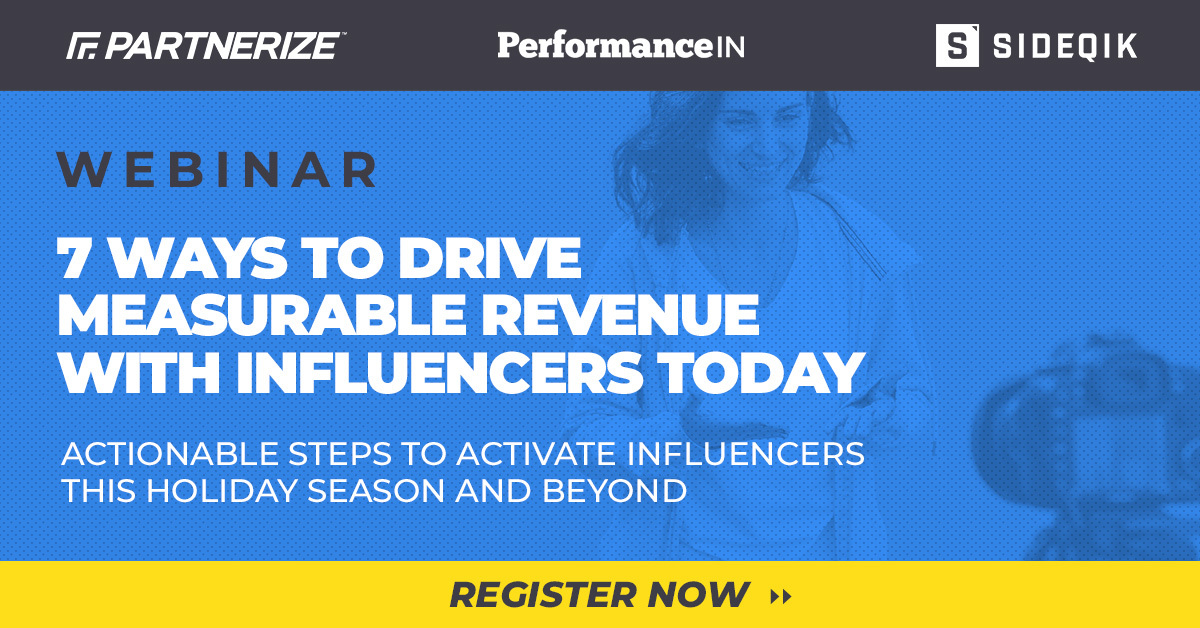 gtabet's tweet photo. Is your influencer program set up to drive maximum revenue this holiday season? Join Nancy Rothman, VP of Marketing at @TeamSideqik and Charlie Calabrese, VP of Operations at @partnerize for this @PerformanceIN webinar: https://t.co/9PwNuwVgzB https://t.co/wu0S1Kx8ax