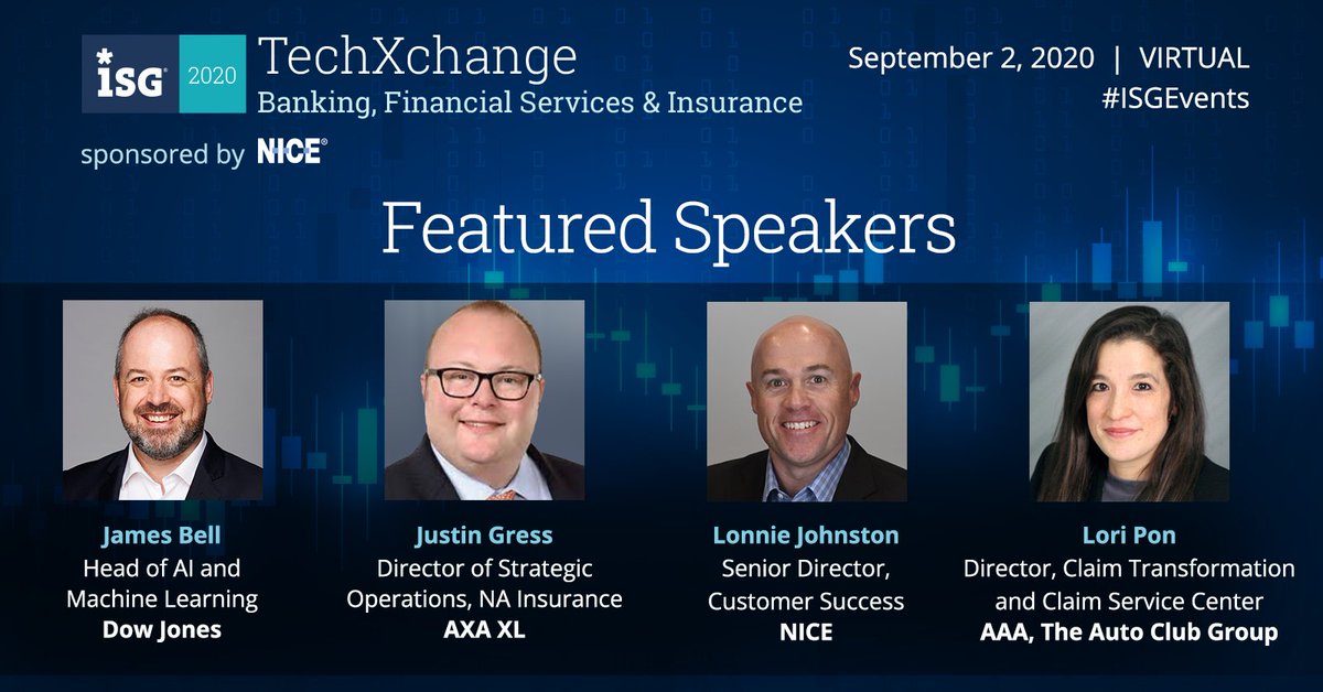 windsortanner's tweet image. Join NICE’s Lonnie Johnston, Sr Director - Customer Success, in a discussion about the Future of Contact Centers along with representatives from Western Union and Fiserv
on Sept 2nd at the ISG Virtual TechXchange: Banking, Financial Services &amp;amp; Insurance.
okt.to/N5RWQC