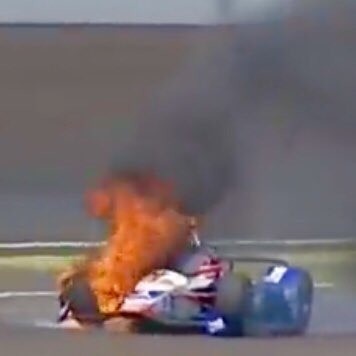 _J_Davison's tweet photo. Received a call from @IndyCar today to discuss the aero screen.  The pic shows the magnesium explosion deflecting off of it. 

It also shielded me from the proceeding flames and fumes.

In general the cooling and vision was great. An excellent safety advancement. Thank you 🙏🏽 💯 https://t.co/AkuhAoXGEa