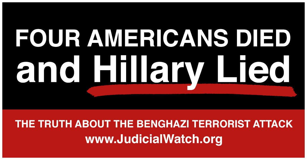 Judicial Watch ⚖️ (@judicialwatch) on Twitter photo Judicial Watch is still working to uncover the truth about #Benghazi. Read more here: jwatch.us/HVpLsw
#HillaryClinton Judicial Watch is still working to uncover the truth about #Benghazi. Read more here: jwatch.us/HVpLsw
#HillaryClinton