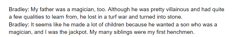 for a moment this afternoon i thought that fessenden could be a parallelism with brad's father (the experiments = brad's father impregnating people until he gets the Perfect Child) but actually... that's such a stretch and would it really make sense in the main story?