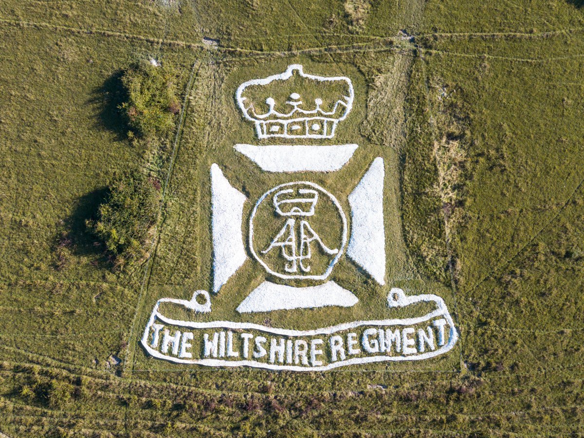 WiltshireMuseum's tweet photo. RT @Glyndle: During WW1 while soliders were waiting to go to France, some of them garrisoned near Fovant in Wiltshire took to carving their regimental badges. 9 of the original badges remain. Note the Iron Age hill fort on top - Chiselbury Camp https://t.co/T1cbBFEJ0v