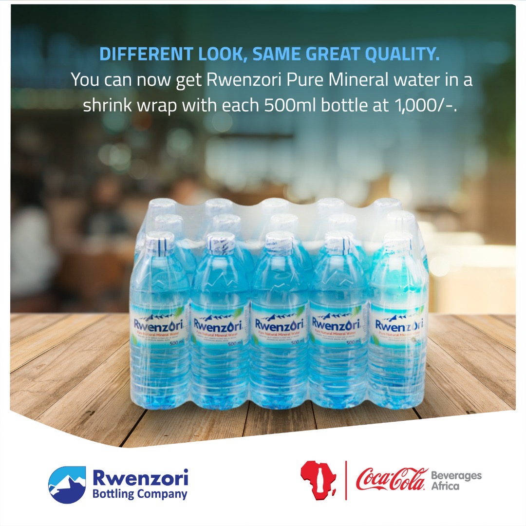 RwenzoriUg's tweet photo. Different look, same great quality! You can now get Rwenzori Pure Mineral water in a shrink wrap with each 500ml bottle at 1,000/-. #StayHydratedUG https://t.co/9lQoWQeemr