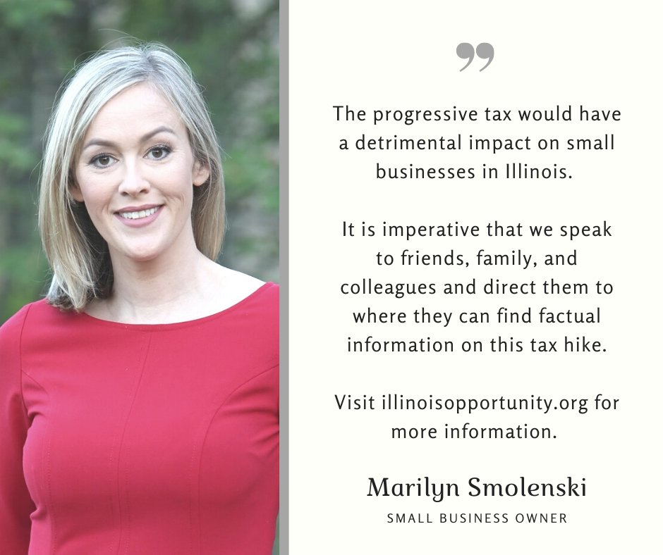 ILOpportunity's tweet photo. Join small business owners like Marilyn Smolenski who are concerned about the negative effects of more tax hikes on the small business community. 

Visit https://t.co/1WYeI2H1Zm. https://t.co/oHf4WriH8T