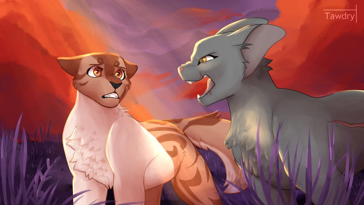 Ughghg themed maps are so spicy, and I was super inspired by @loafpaw's map call for Horizion; so here's some fanart(?)/ inspiration art :D!! Ft. my #warriorcat ocs Peachswirl and Ratweed