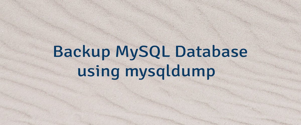 lindevscom's tweet image. Learn how to do backup #MySQL database using #mysqldump command-line tool: lindevs.com/backup-mysql-d…