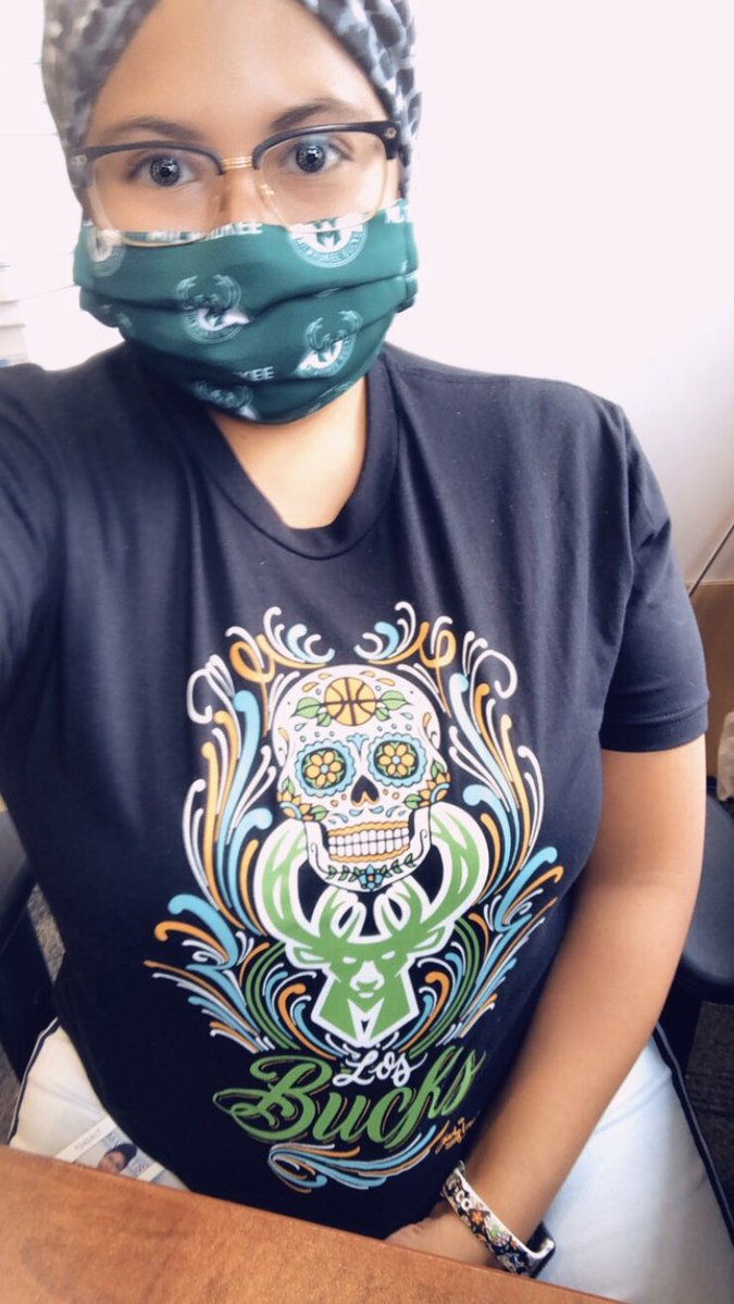 CozyByCastillo's tweet photo. Obviously pairing it with my “Los Bucks” sugar skill shirt!! My favorite @Bucks  shirt yet!!!! https://t.co/WdK5BrtB7d
