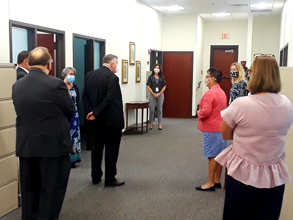 We had the honor of welcoming <a href="/abp_rozanski/">Archbishop Mitchell T. Rozanski</a> to the <a href="/CatholicEdSTL/">Office of Catholic Education and Formation</a> this morning and share with him our work in service to parish and school communities in our shared mission of faith formation and academic excellence #TeamingInMinistry <a href="/archstl/">Archdiocese of St. Louis</a>