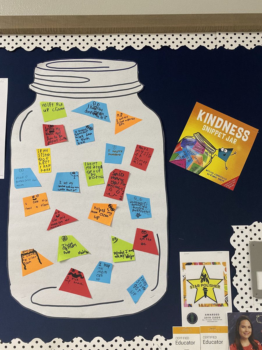 we love us some <a href="/ArtistDi/">Diane Alber</a> in room 409! We studied kindness this week in our morning meetings and so creating our snippet jar was of course a must! We plan to keep adding snippets to it so we make “super duper full” 💙