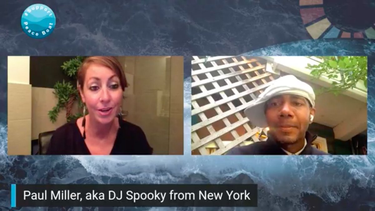 SupprtPeaceBoat's tweet photo. Paul D. Miller aka @djspooky joins us live in New York to speak about traveling the world with @peace_boat and making a positive change through music and art! "There is a generosity of spirit that leaves a warm space in my heart for Peace Boat." #SupportPeaceBoat #DJSpooky https://t.co/Xu9yRjarbI