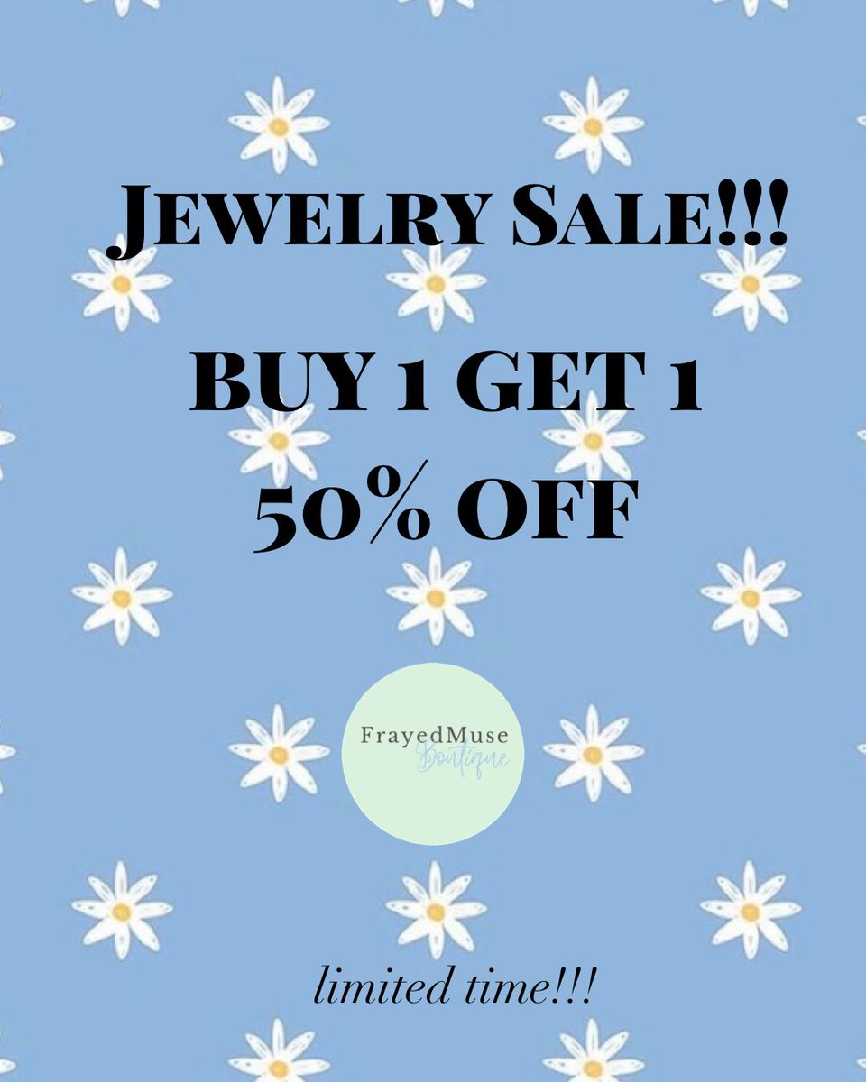 frayedmuse's tweet photo. buy 1 get 1 50% off sale!!! get some super cute earrings! 🤍 https://t.co/afTzroIKjE https://t.co/RsRC6mQl1T