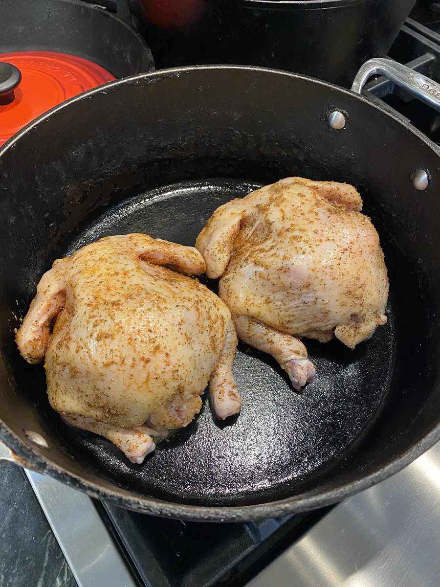 ericwhoffman's tweet photo. Cornish game hen fricassee on the menu tonight. @CookinLouisiana https://t.co/6WkDIB7Kg0