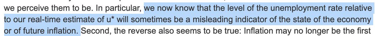 Yellen + Powell's Feds made 9 hikes in total. Prices never took off. And from his early days as chairman, Powell gave the idea that there's a guessable "natural rate" of unemployment serious side-eye. (U* is economics slang for the natural rate.)  https://www.federalreserve.gov/newsevents/speech/powell20180824a.htm
