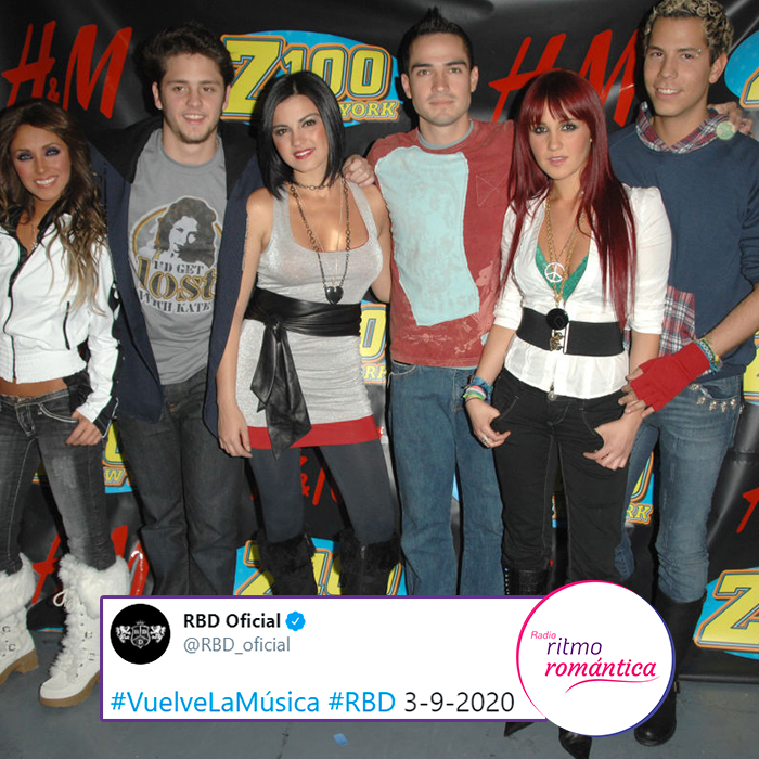 YO DIGO R, TÚ DICES BD, #RBD, RBD !!!! 😱😱 CONFIRMADO, este 3 de setiembre #vuelvelamúsica 🎤

¿QUÉ SORPRESA NOS TENDRÁN? ¡POR FAVOR QUE PASEN LOS DÍAS RÁPIDO! 😍

Escucha lo mejor de RBD en -> ritmoromantica.pe/radioenvivo
