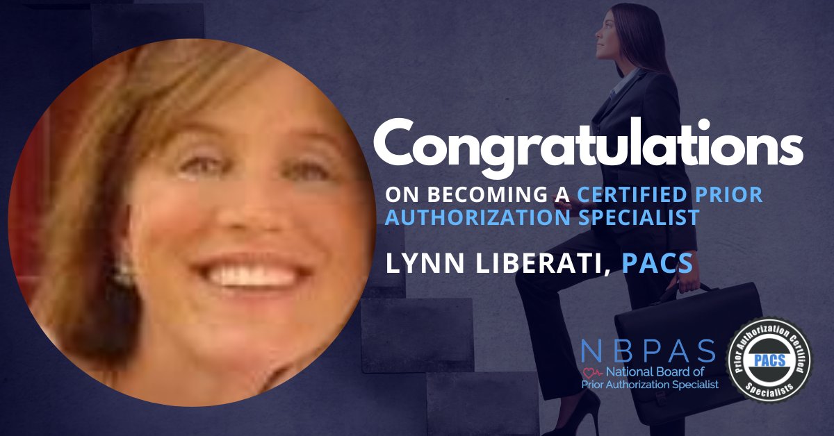 NBPAS_PACS's tweet photo. Congratulations on becoming a
Certified Prior Authorization Specialist #PACS

#NBPAS #acma #priorauthorization #faqs #nurse #physician #medicalassistant #patientcarecoordinator #nursepractitioner #drugrep #pharmaprofessional #pharma #congratulations #celebration #winners #grad https://t.co/hf6Ebg4zVx
