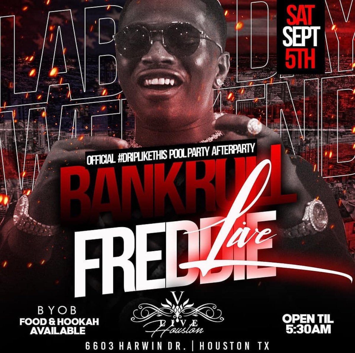 Next Saturday @BankrollFreddie Live In Concert #VLIVEHOUSTON  

FOR SECTION INFO 
281.454.3961

#theaddress #prospectpark #prosectparkgalleria #spirehouston #houstonnightlife #spacehouston #clehouston #houstontx #vlivehouston #houstonnightlife #houstonnightclubs