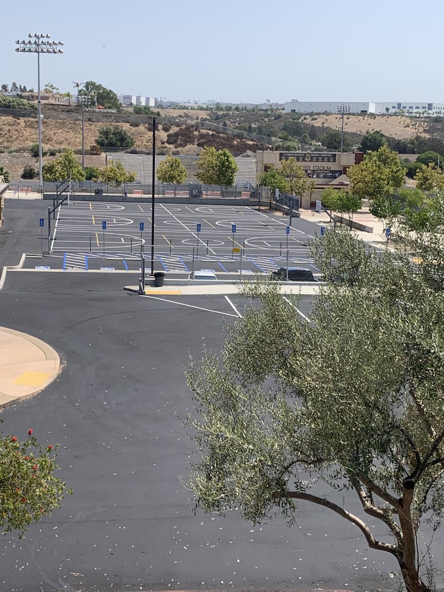 May not have students on campus (yet) but when they return they will have beautiful newly asphalted &amp; painted courts to play on!  I cannot wait!thesunalwayshinesinwildcatcontry