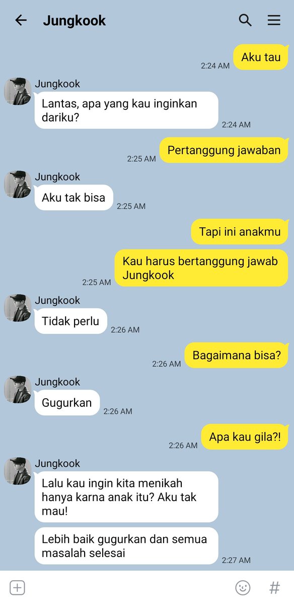 SH041630's tweet photo. #kookjin AU idea

—Mistake—

Jungkook takkan pernah tau jika ia akan menyesali semua perkataannya dikemudian hari. Membuatnya putus asa untuk mencari kembali kebahagiaan kecil yang dulu ditawarkan oleh tuhan padanya. https://t.co/RLwOe5nXoC