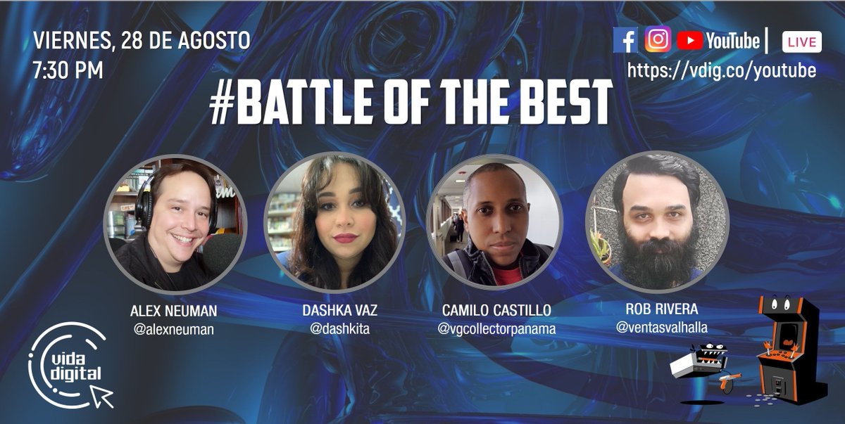 Este fin es #GamersDay y <a href="/ventasvalhalla/">Ventas Valhalla</a> @vgcollectorpanama <a href="/dashkita/">Dash Vaz</a> y yo vamos a debatir el #BattleOfTheBest en #videojuegos #consolas #equipos #headsets y mucho más! ¡Cuéntanos cuáles son tus mejores o vota aquí en la cuenta buff.ly/3lmTLVT!