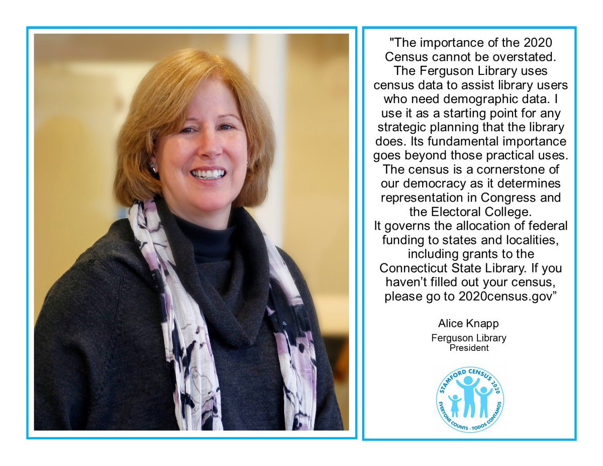 stamford_counts's tweet image. #LibrariesCount too! Respond to the #2020Census TODAY to support community resources such as The Ferguson Library. You can do it right from home by visiting  2020census.gov 
#StamfordCounts