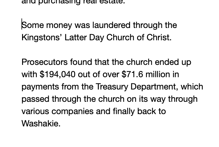LOrion's tweet photo. #BiofuelFraud #JacobKingston, a member of a #Mormon sect primarily based in #Utah, was involved in a $1 billion renewable fuel tax credit fraud scheme.... the co-conspirators cycled more than $3 BILLION through multiple bank accounts,” #WashakieRenewableEnergy #MormonChurch https://t.co/Amts3owTHc