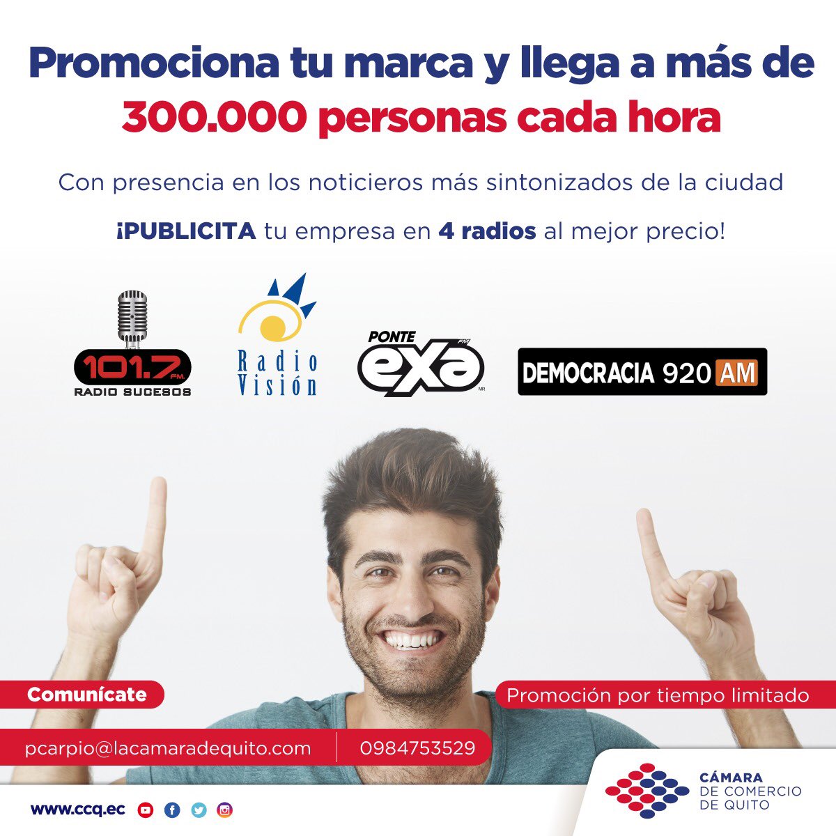 radiosucesosec's tweet photo. 🤝 | Es momento de ser solidarios y juntarnos para salir adelante. 

Comuníquese al 0984753529 para conocer sobre el paquete comunicacional exclusivo para #SociosCCQ.

Empresarios ayudando a empresarios. https://t.co/ZdxeviZl14