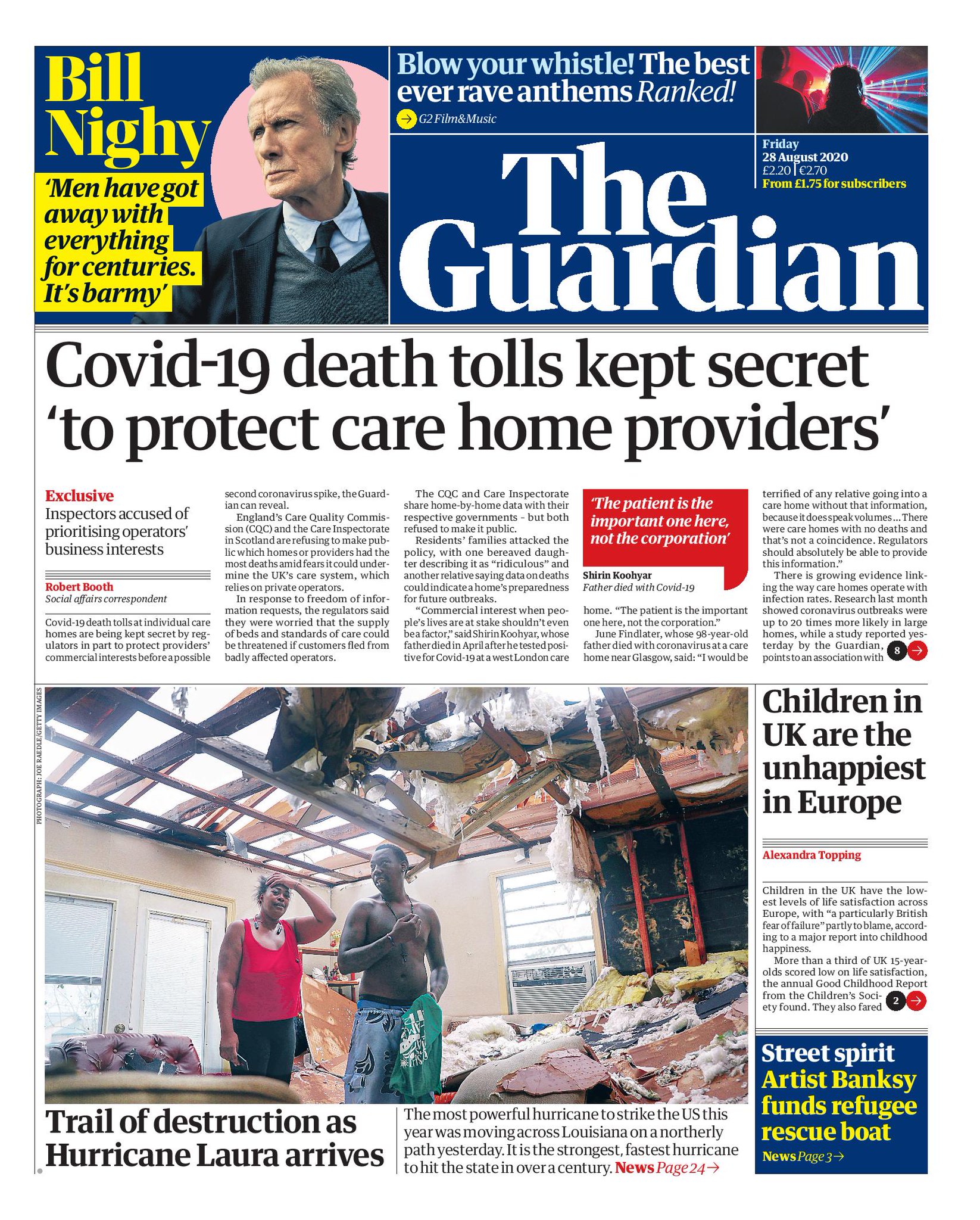 Guardian news on Twitter "Guardian front page, Friday 28 August 2020