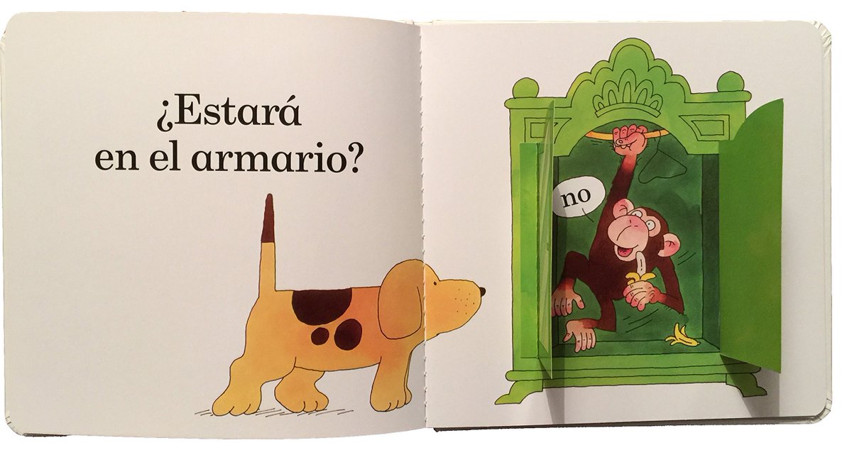 No.19  #LibraryTop50 Eric Hill (1927-2014) was an innovator in lift-the-flap books and was best known for his Spot books, starting with 'Where's Spot?' in 1980. These books are intensely pared down from his much busier '60s mix of Art Nouveau & psychedelia  https://en.wikipedia.org/wiki/Eric_Hill 