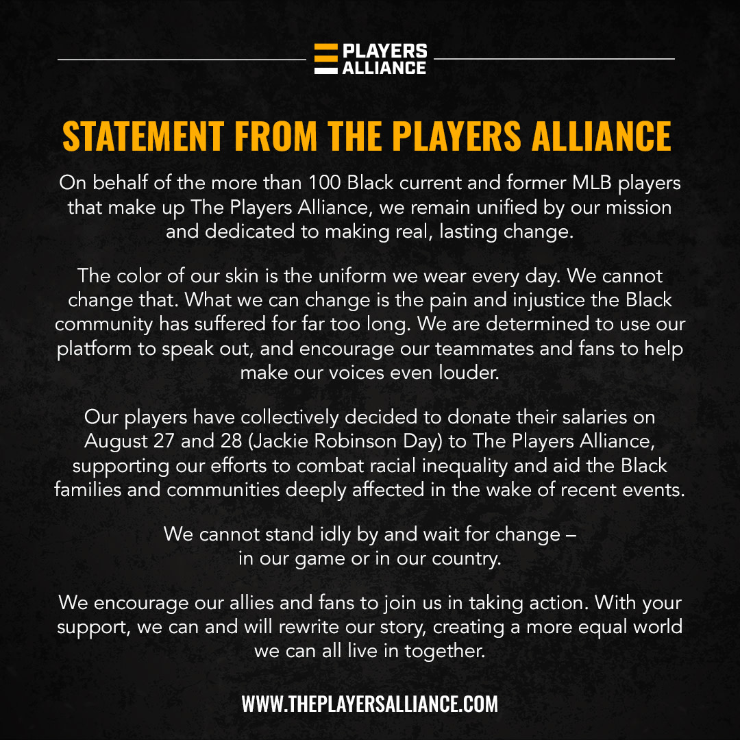 We cannot stand idly by and wait for change✊🏾

Join The Players Alliance in our movement: theplayersalliance.com