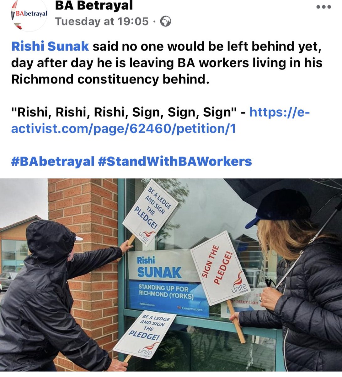 delseyflygirl's tweet photo. @RishiSunak .@BorisJohnson Have you forgotten the thousands of #BAckBAWorkers? Help British Workers Sign the slots pledge https://t.co/AjseQgtsFh https://t.co/FgbOlUzPV6