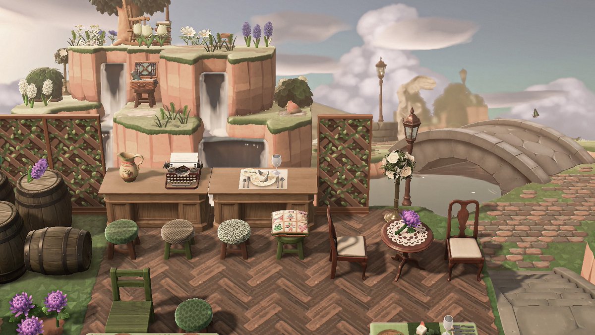 ellenscrossing's tweet image. drink with a view anyone? 🍷

#acnh #animalcrossing