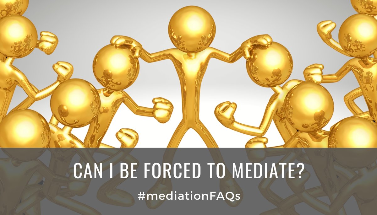 wmsmediation's tweet photo. #mediationFAQs:
Can I be forced to mediate?
No. Mediation is a voluntary process. You cannot be forced to mediate, or to agree on your issues. You can always refuse or withdraw from the process at any moment. https://t.co/qz5zC0pOvE