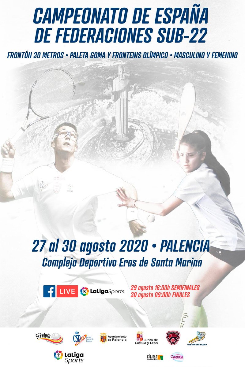 Resultados de la 1ª jornada del Campeonato de España de Federaciones Sub-22 en Frontón 30 metros de Paleta Goma y Frontenis Olímpico, masculino y femenino que se está disputando en #Palencia #FEP30