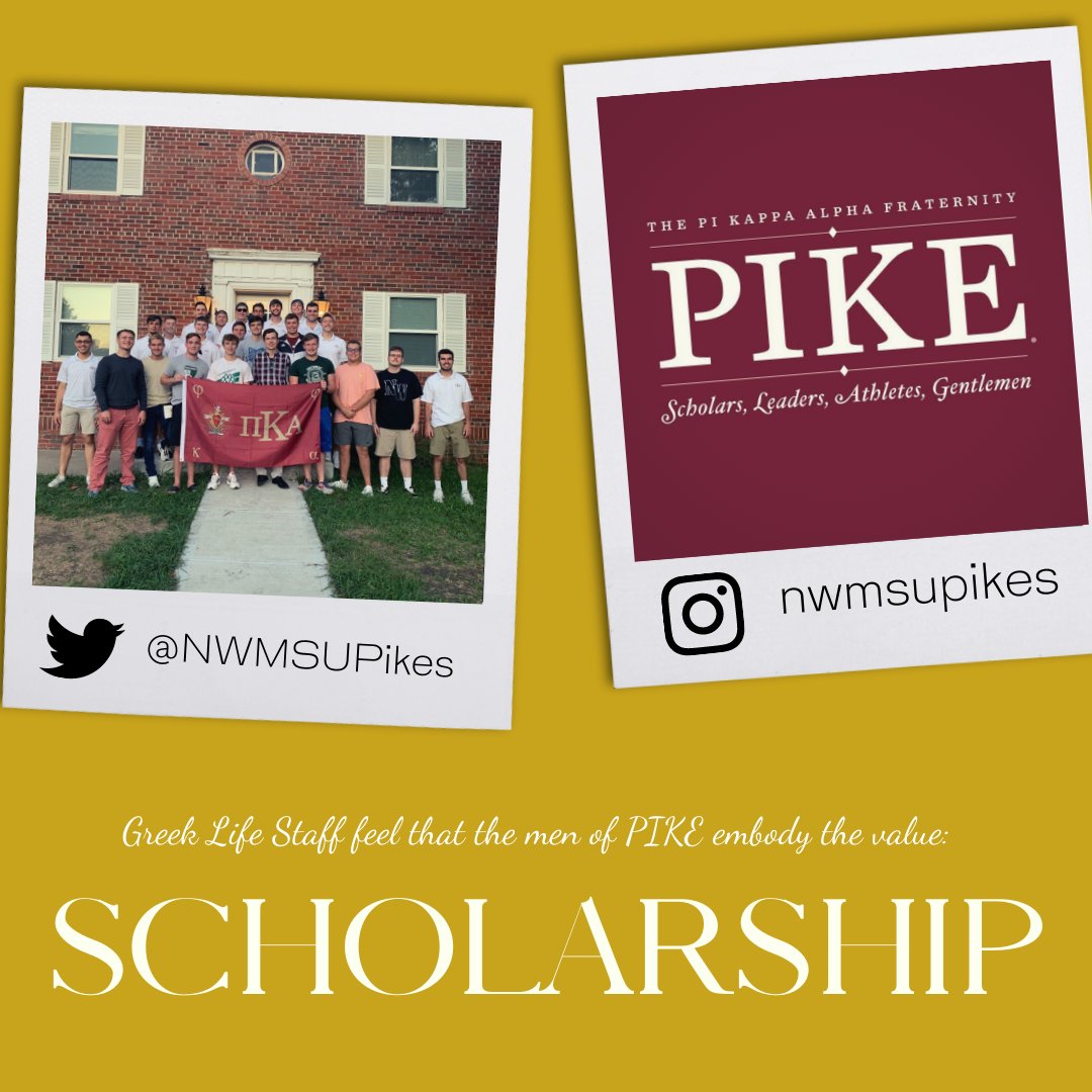 After a small hiatus, chapter features are back! Since recently joining the <a href="/NW_IFC/">Northwest IFC</a> community at <a href="/NWMOSTATE/">Northwest Missouri State University</a> , the men of Pi Kappa Alpha colony have emphasized focus on scholastic achievements proven by their high GPA each semester. <a href="/PiKappaAlpha/">Pi Kappa Alpha</a> #BeNWGreek